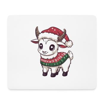 Bande dessinée de Noël Chèvre de montagne - Tapis de souris (format paysage) - blanc - Devant