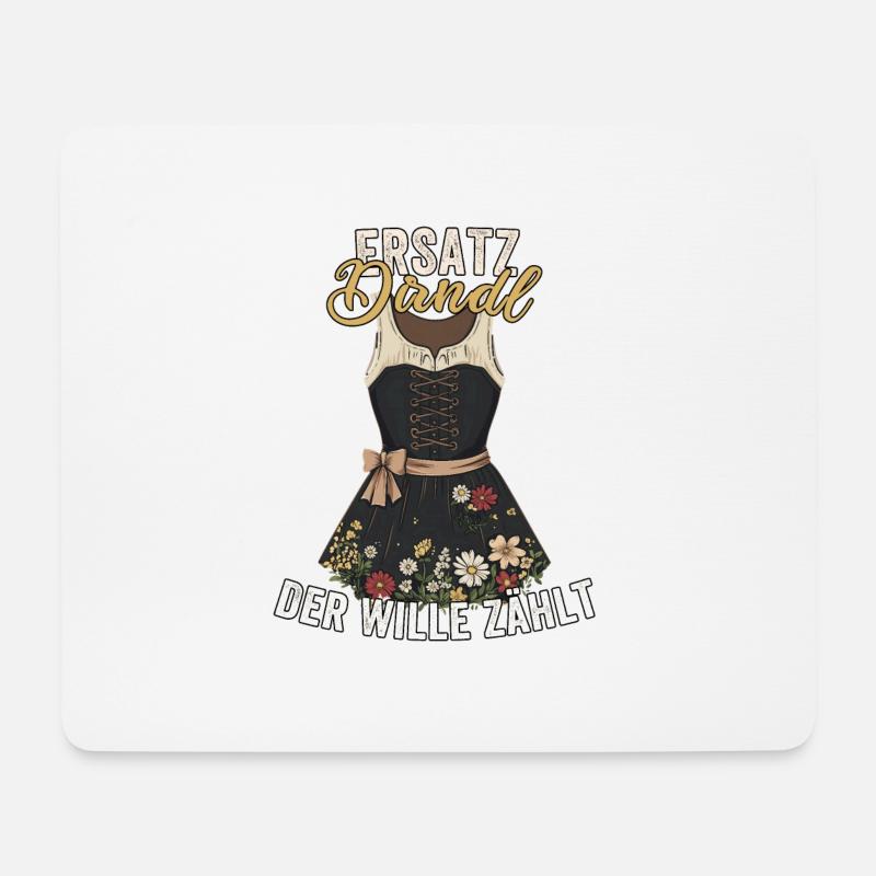 Trachtenhemd Trachtenshirt Tracht Ersatz Dirndl - Mousepad (Querformat) - Weiß