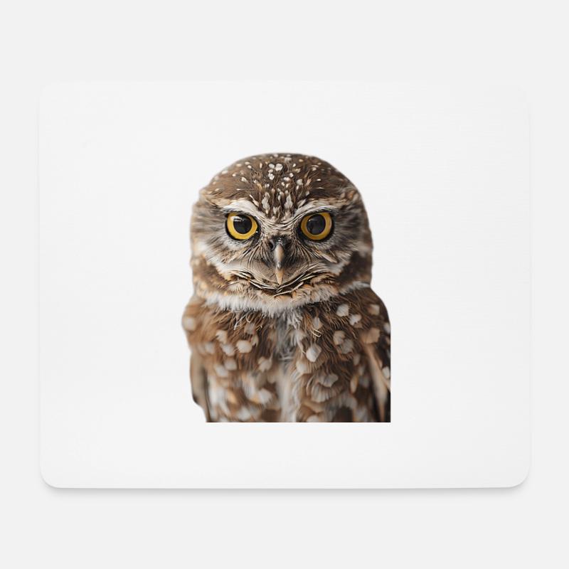 Eule - Mousepad (Querformat) - Weiß