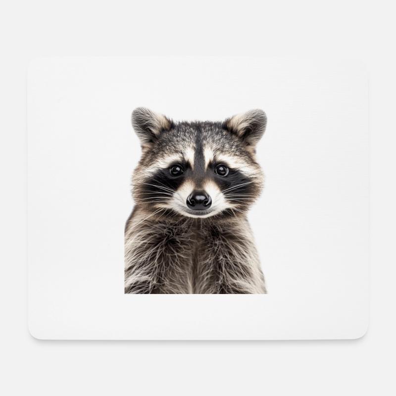 Waschbär - Mousepad (Querformat) - Weiß
