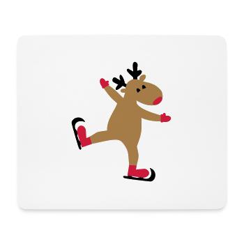 Funny moose for Christmas - Mouse Pad (horizontal) - white - Front