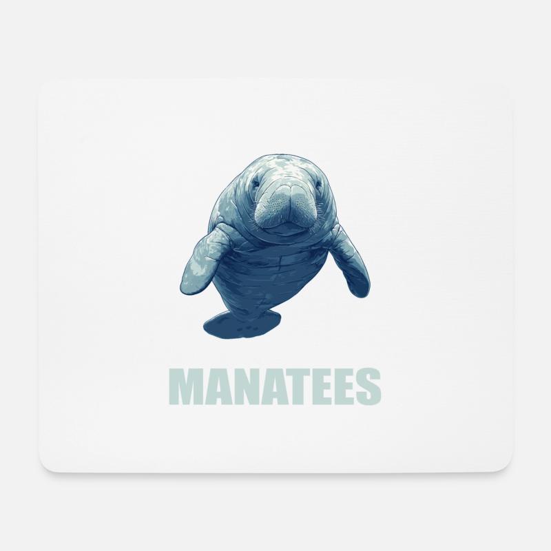 Seekuh Manatees Manatee - Mousepad (Querformat) - Weiß