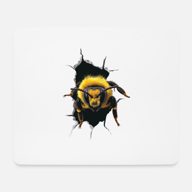 Biene - Mousepad (Querformat) - Weiß