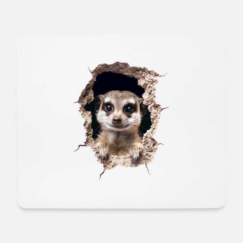 Erdmännchen - Mousepad (Querformat) - Weiß