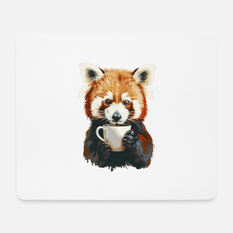 Roter Panda - Mousepad (Querformat) - Weiß
