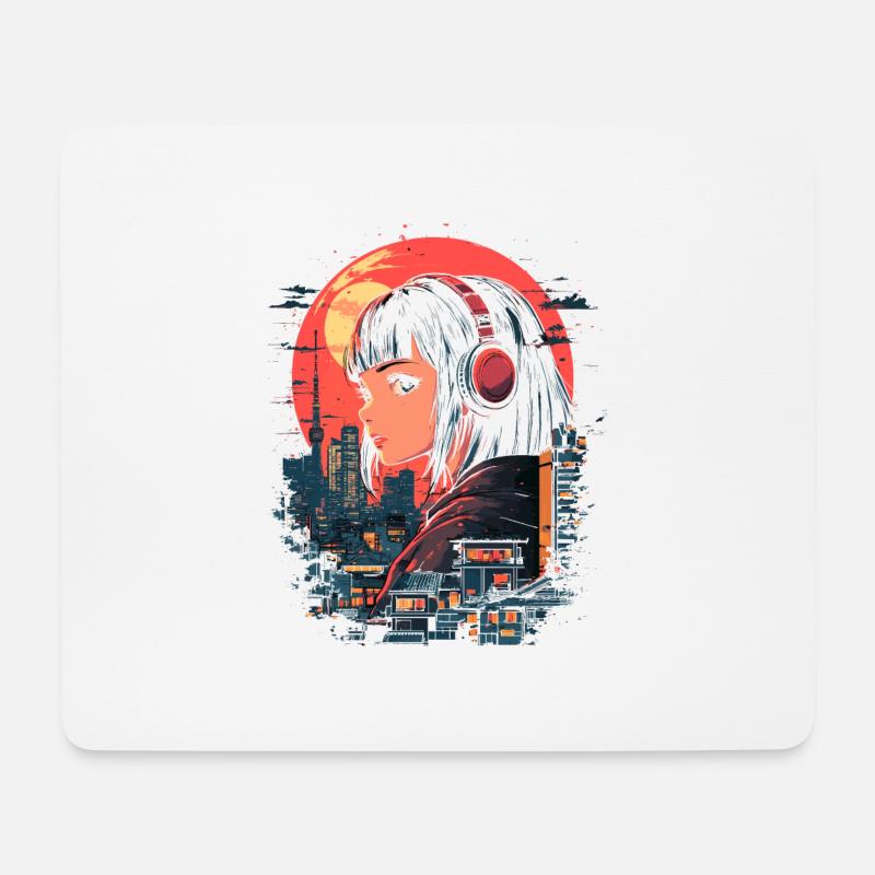 Anime Mädchen Japan - Mousepad (Querformat) - Weiß