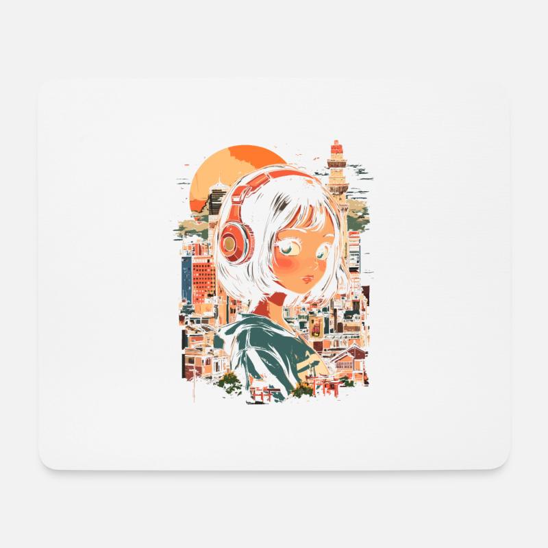 Anime Mädchen Japan - Mousepad (Querformat) - Weiß