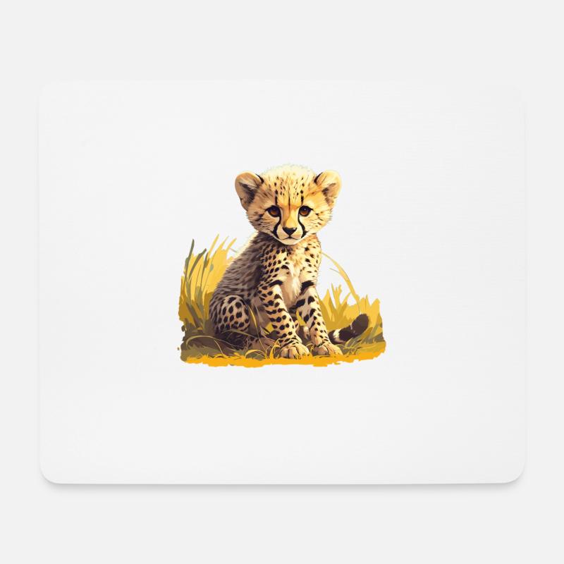 Cheetah Geparde Gepard - Mousepad (Querformat) - Weiß