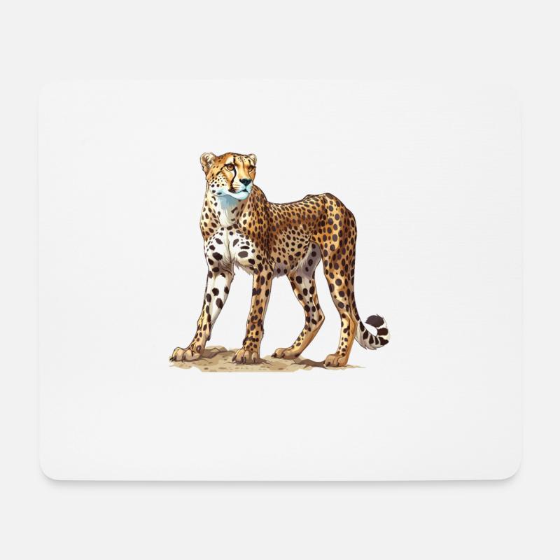 Cheetah Geparde Gepard - Mousepad (Querformat) - Weiß
