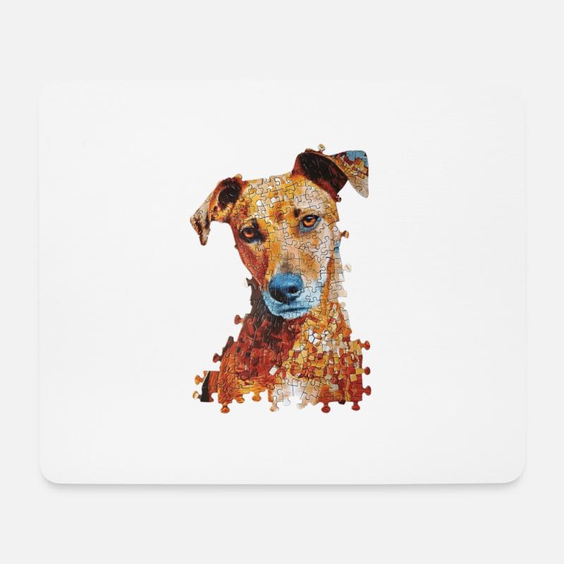 Hund - Mousepad (Querformat) - Weiß