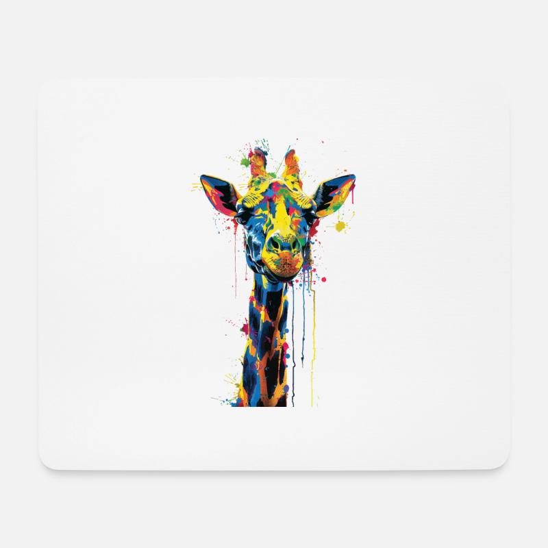 Giraffe - Mousepad (Querformat) - Weiß