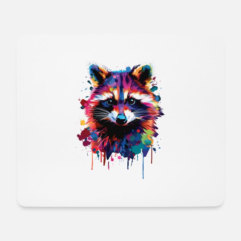 Waschbär - Mousepad (Querformat) - Weiß