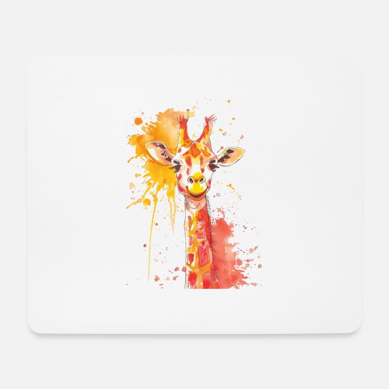 Giraffe - Mousepad (Querformat) - Weiß