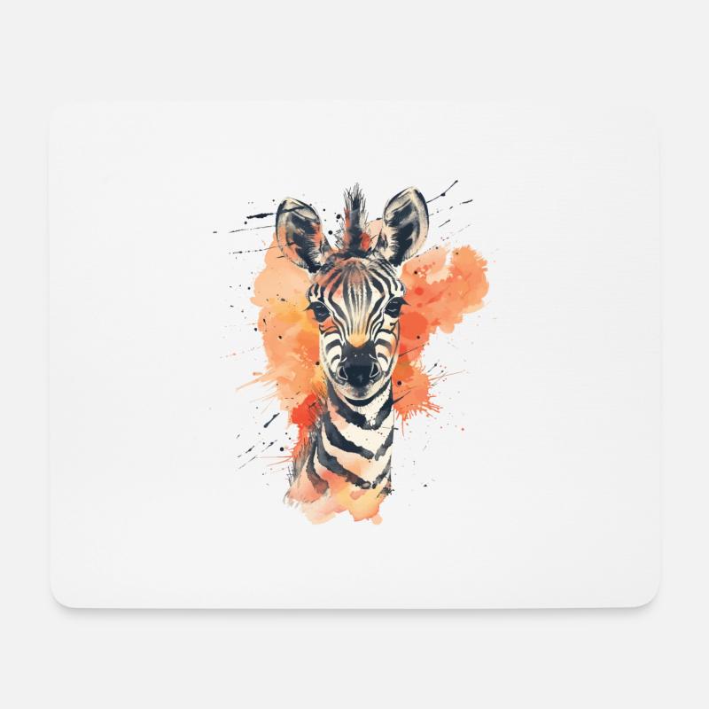 Zebra - Mousepad (Querformat) - Weiß