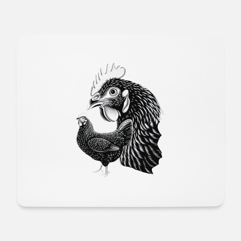 Huhn - Mousepad (Querformat) - Weiß