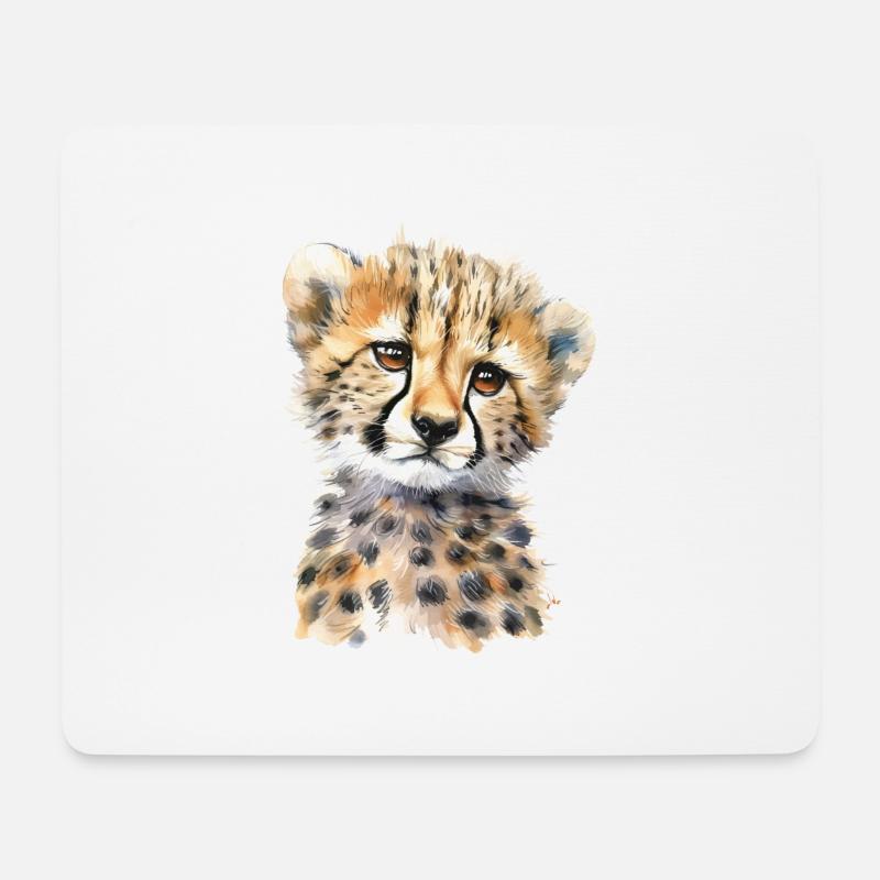 Gepard - Mousepad (Querformat) - Weiß