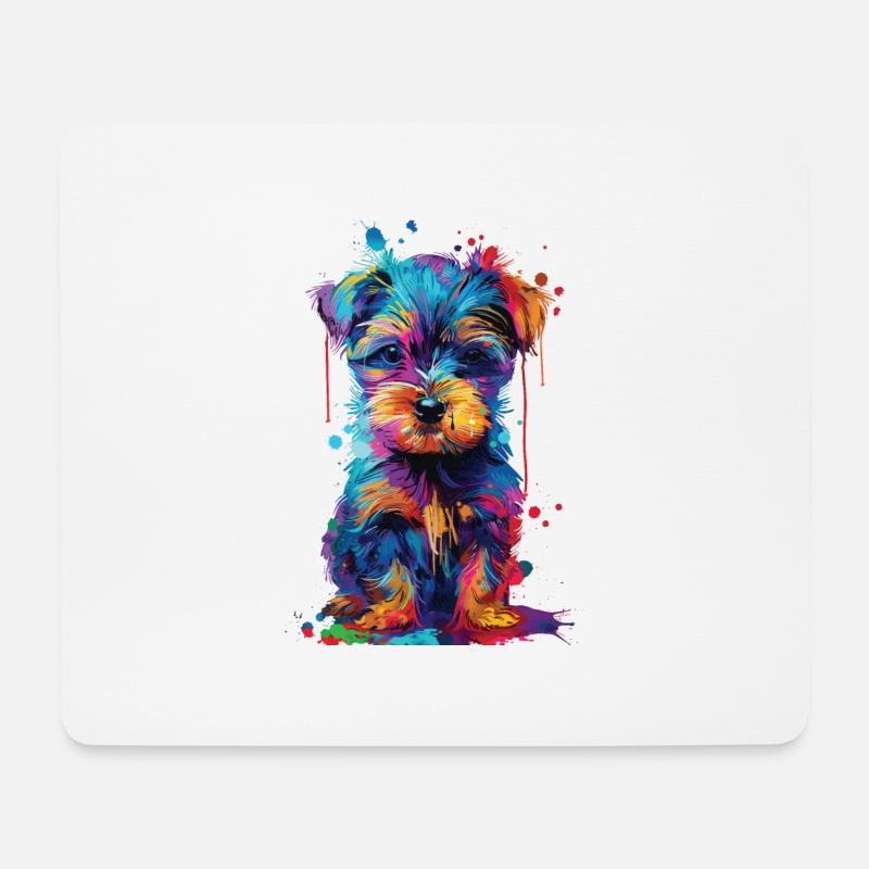 Hund - Mousepad (Querformat) - Weiß