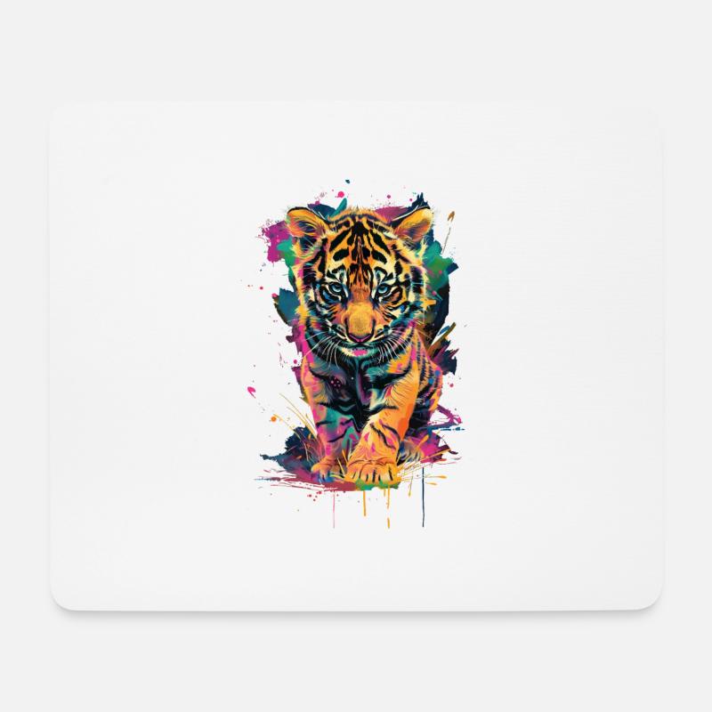Tiger - Mousepad (Querformat) - Weiß