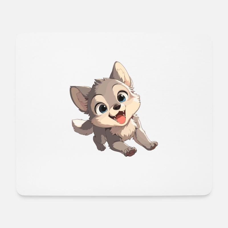 Wölfe Wolf - Mousepad (Querformat) - Weiß