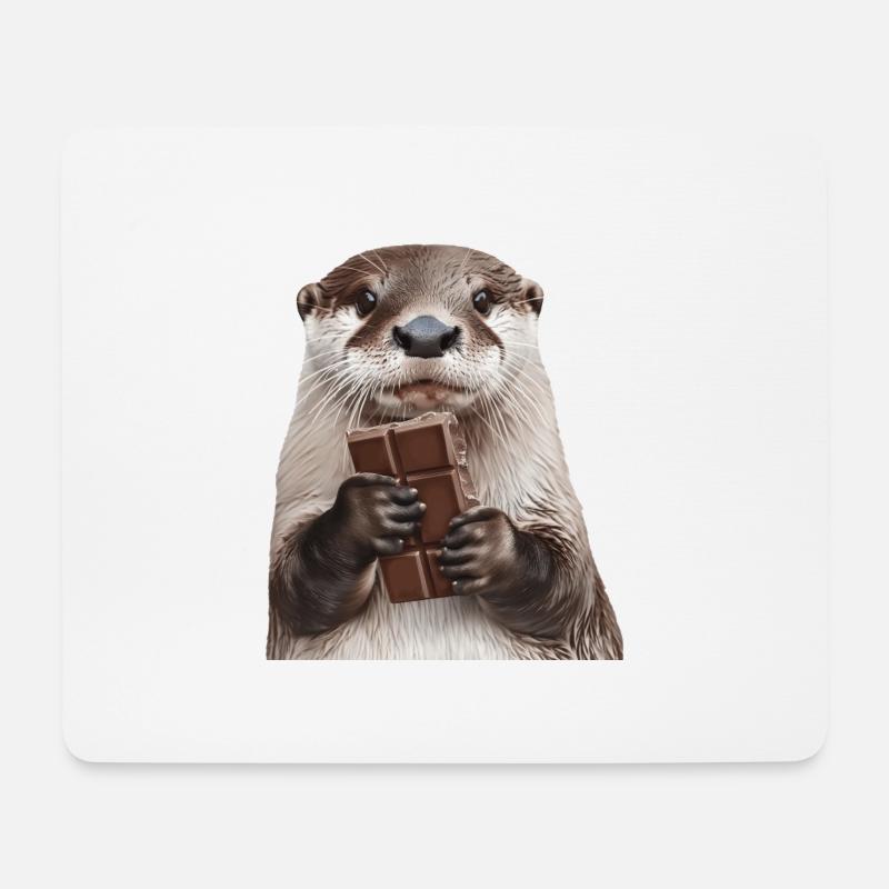 Otter - Mousepad (Querformat) - Weiß