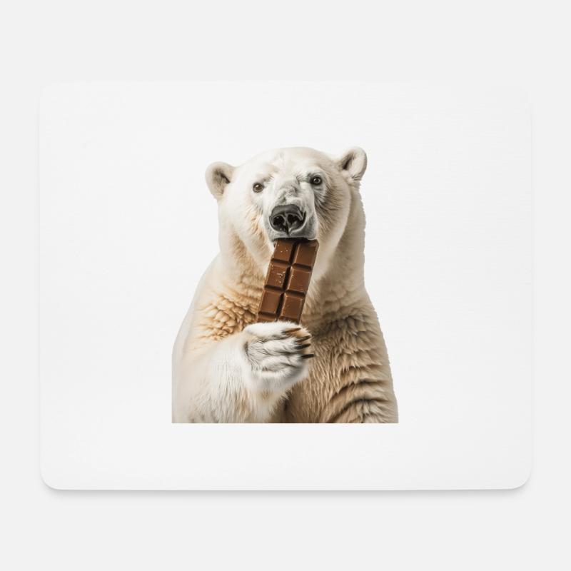 Eisbär - Mousepad (Querformat) - Weiß