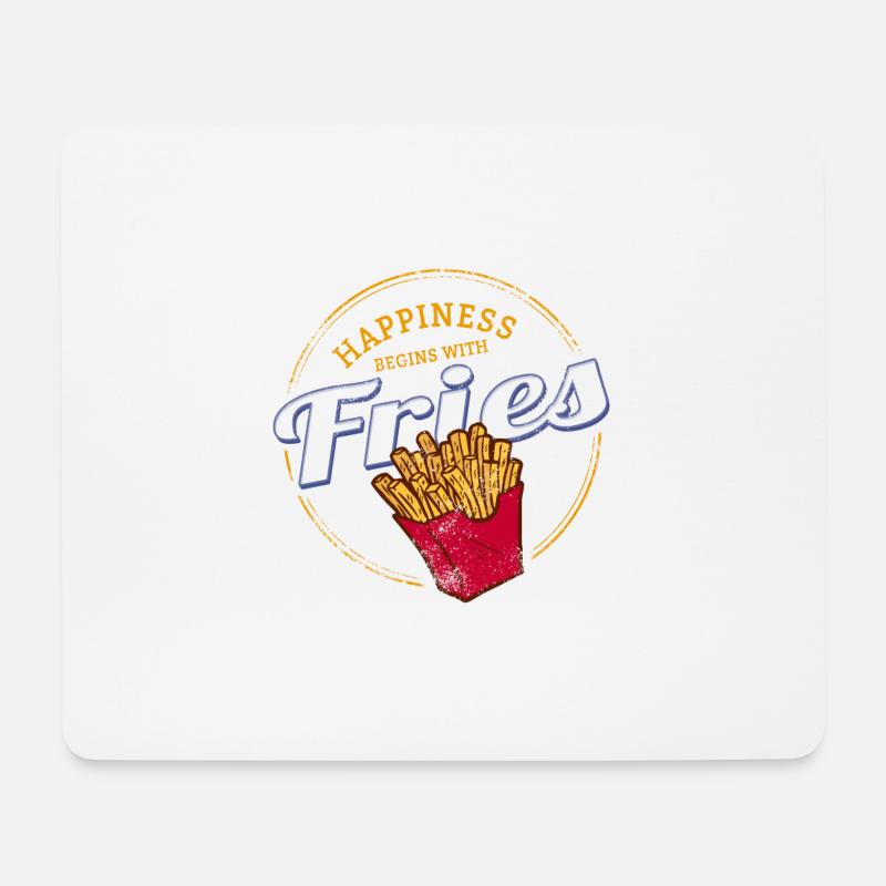 Fries Snack Vintage Fritten Retro Pommes Frites - Mousepad (Querformat) - Weiß