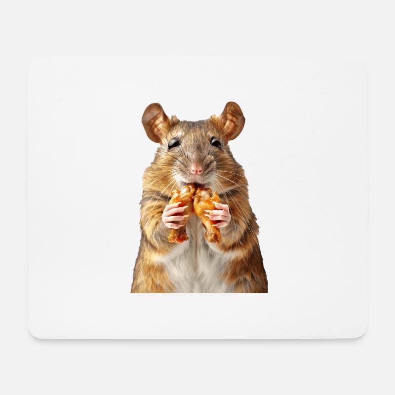 Ratte - Mousepad (Querformat) - Weiß