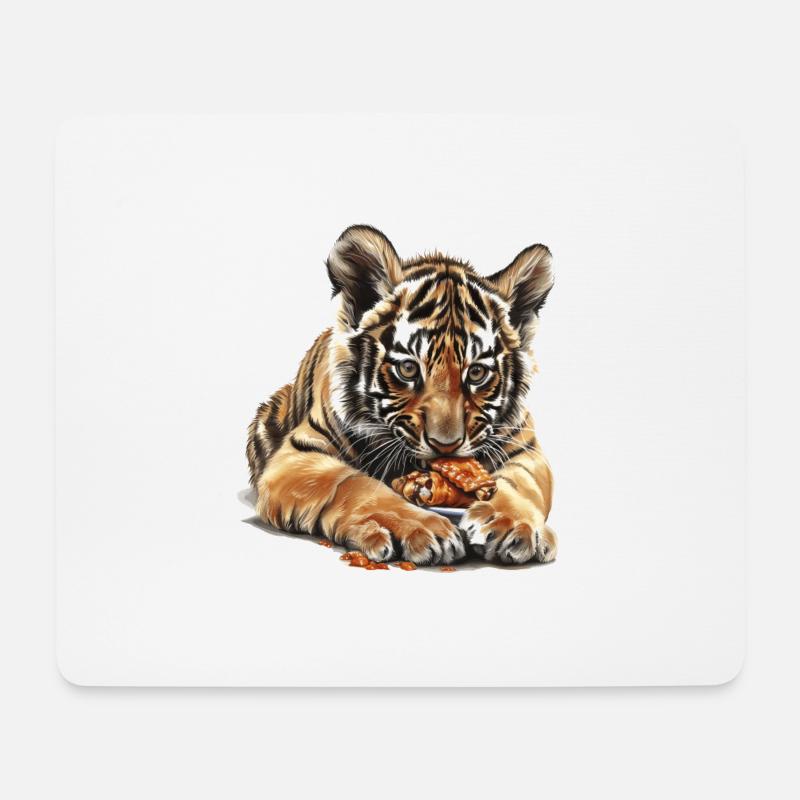 Tiger - Mousepad (Querformat) - Weiß
