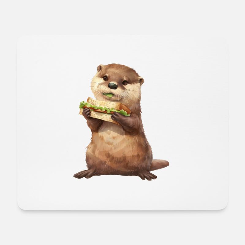 Otter - Mousepad (Querformat) - Weiß