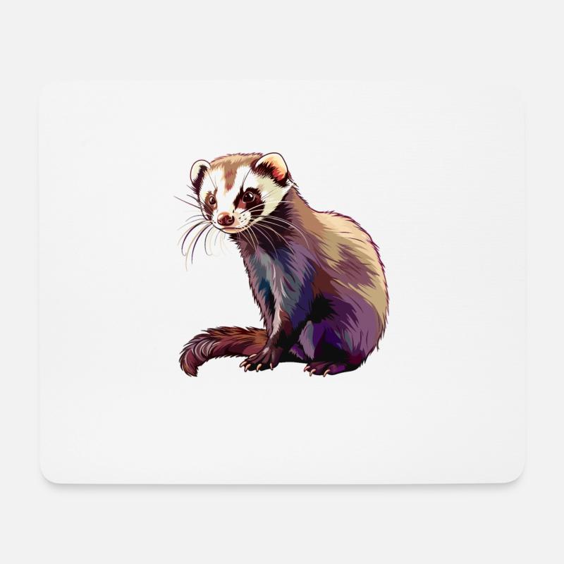Ferret Frettchen - Mousepad (Querformat) - Weiß