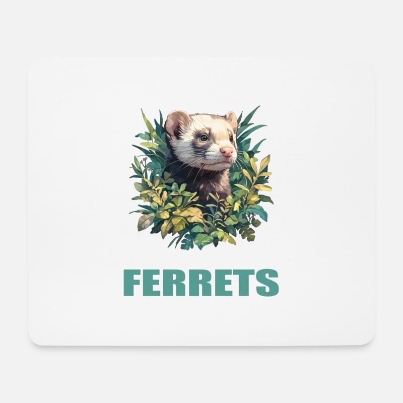 Ferret Frettchen - Mousepad (Querformat) - Weiß