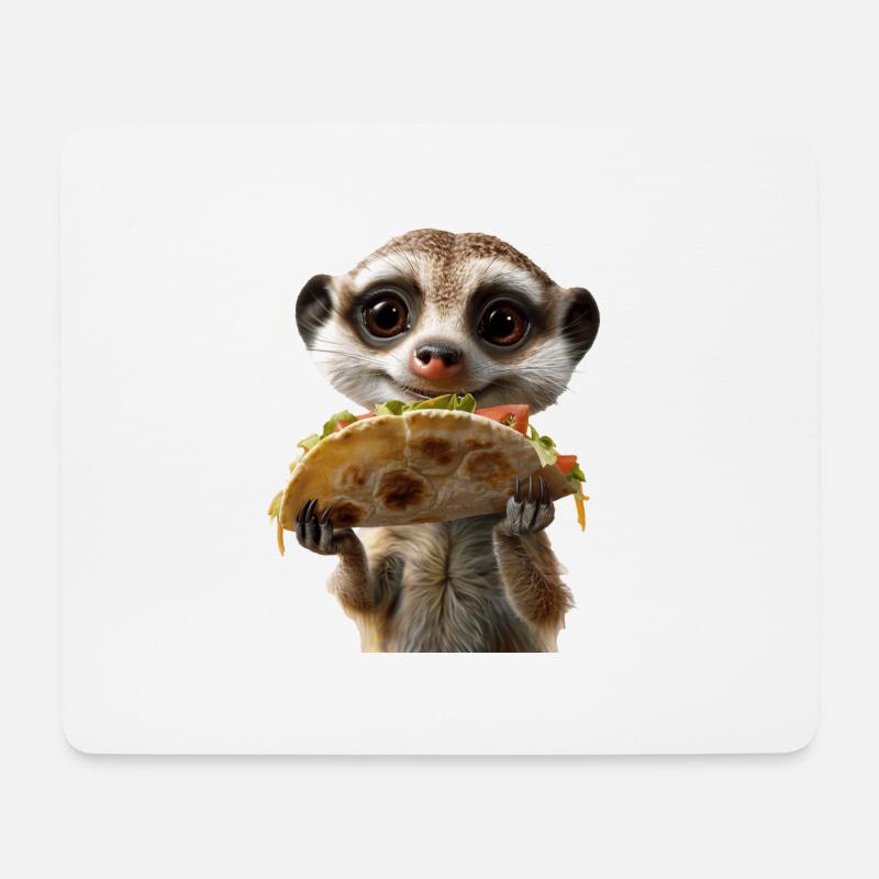 Suricate - Tapis de souris (format paysage) - blanc