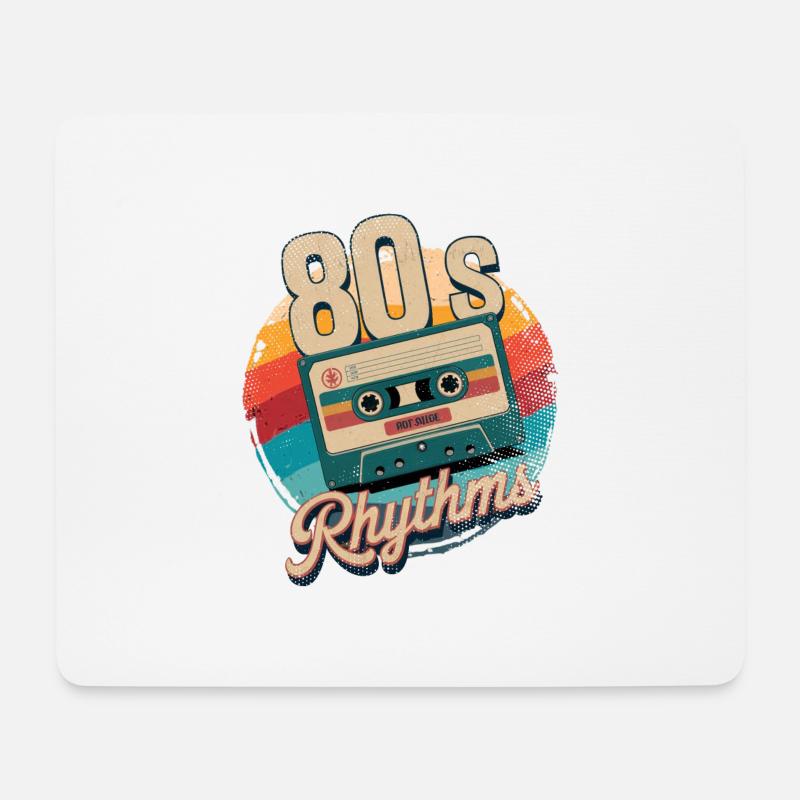 80er Jahre Rhythmus Kassette - Mousepad (Querformat) - Weiß