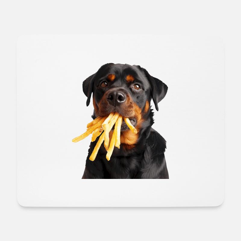 Rottweiler - Tapis de souris (format paysage) - blanc