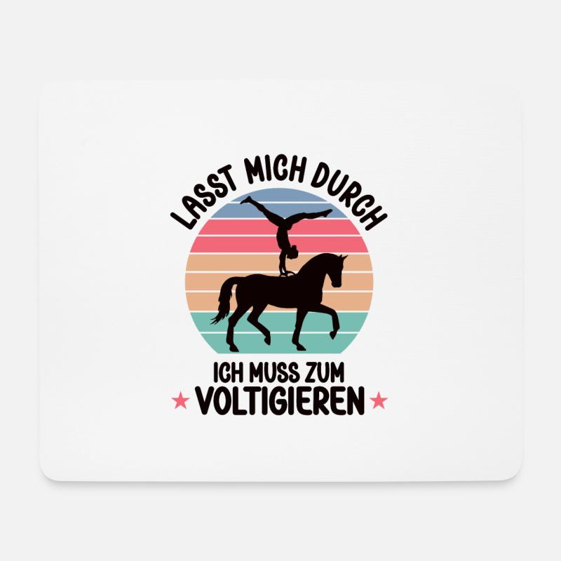 Pferde Voltigieren Pferd Turnen Voltigier Vaulting - Mousepad (Querformat) - Weiß