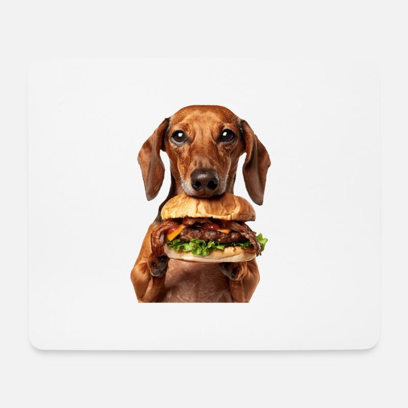 Dackel - Mousepad (Querformat) - Weiß