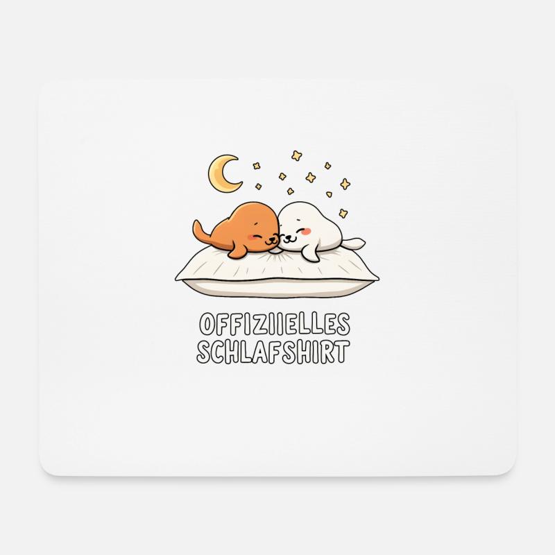 Offizielles Schlafshirt Seehunde Seehund Robbe - Mousepad (Querformat) - Weiß