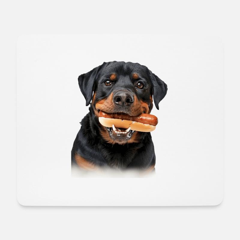 Rottweiler - Tapis de souris (format paysage) - blanc