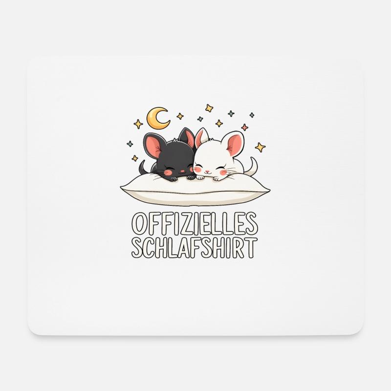 Offizielles Schlafshirt Chinchilla Paar - Mousepad (Querformat) - Weiß
