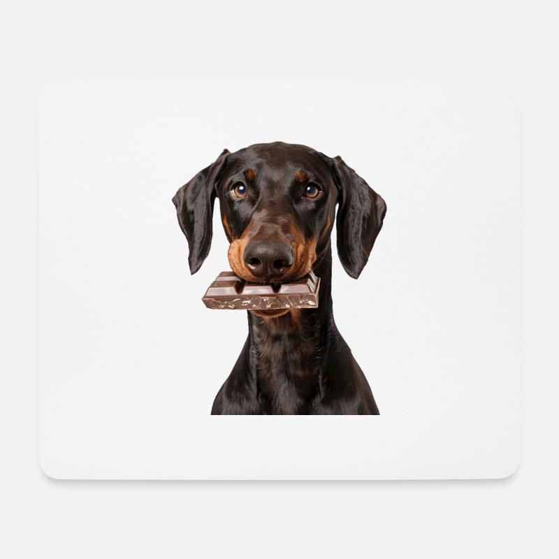 Dobermann - Mousepad (Querformat) - Weiß