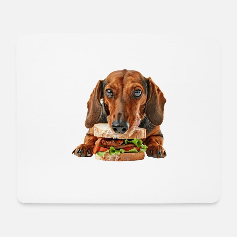 Dackel - Mousepad (Querformat) - Weiß
