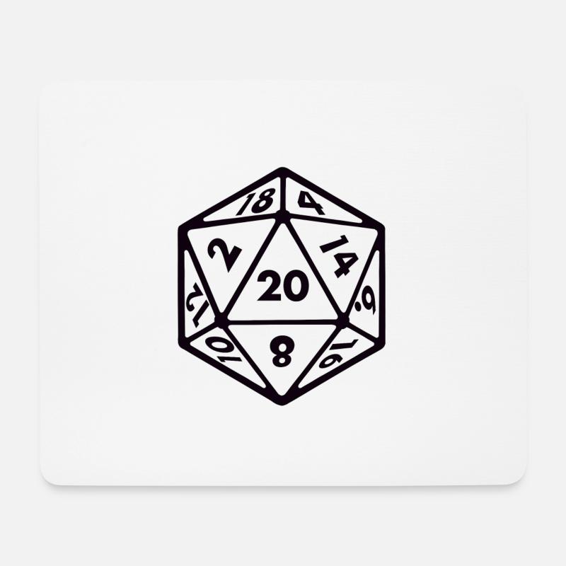 Würfel D20 W20 Tabletop RPG Pen and Paper - Mousepad (Querformat) - Weiß