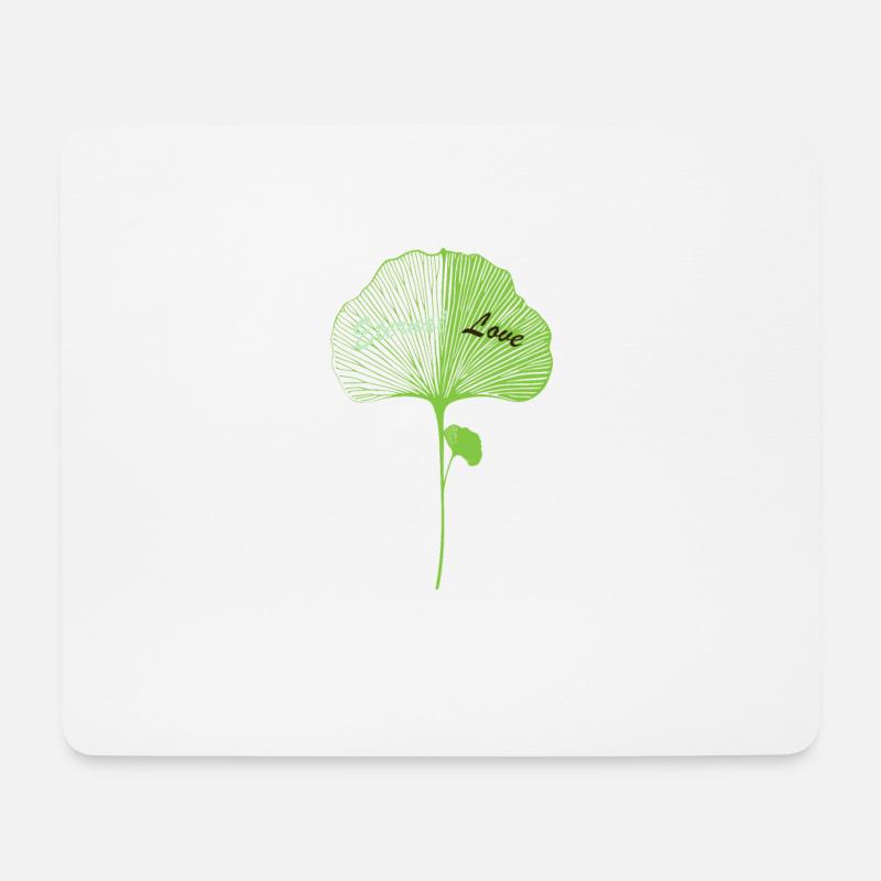 Ginkgo Liebe Ginkgo Love - Mousepad (Querformat) - Weiß