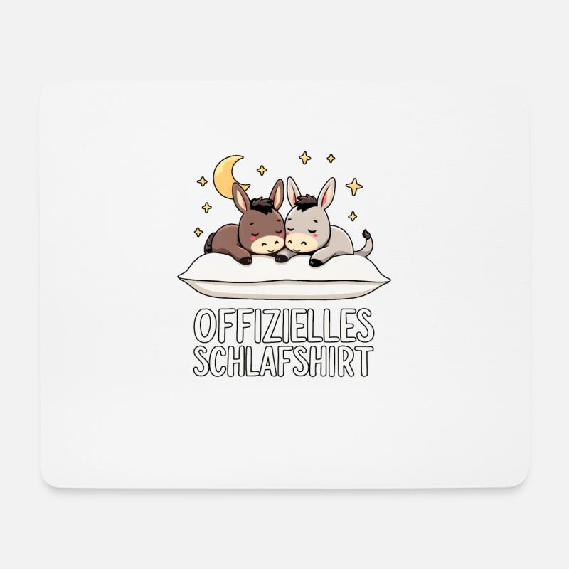 Offizielles Schlafshirt Esel Paar - Mousepad (Querformat) - Weiß