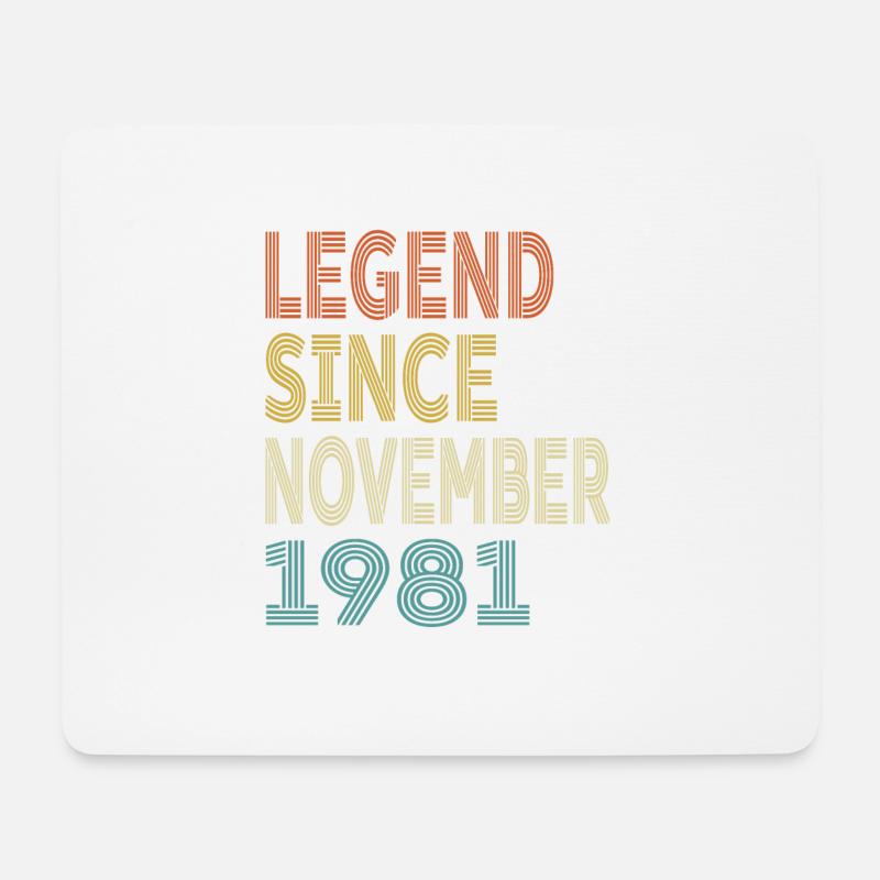Vintage-Legende seit November 1981, 43. Geburtstag - Mousepad (Querformat) - Weiß