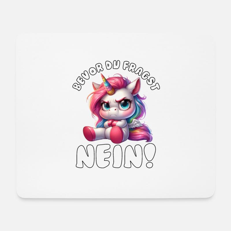 Lustiges Einhorn mit Spruch - Mousepad (Querformat) - Weiß