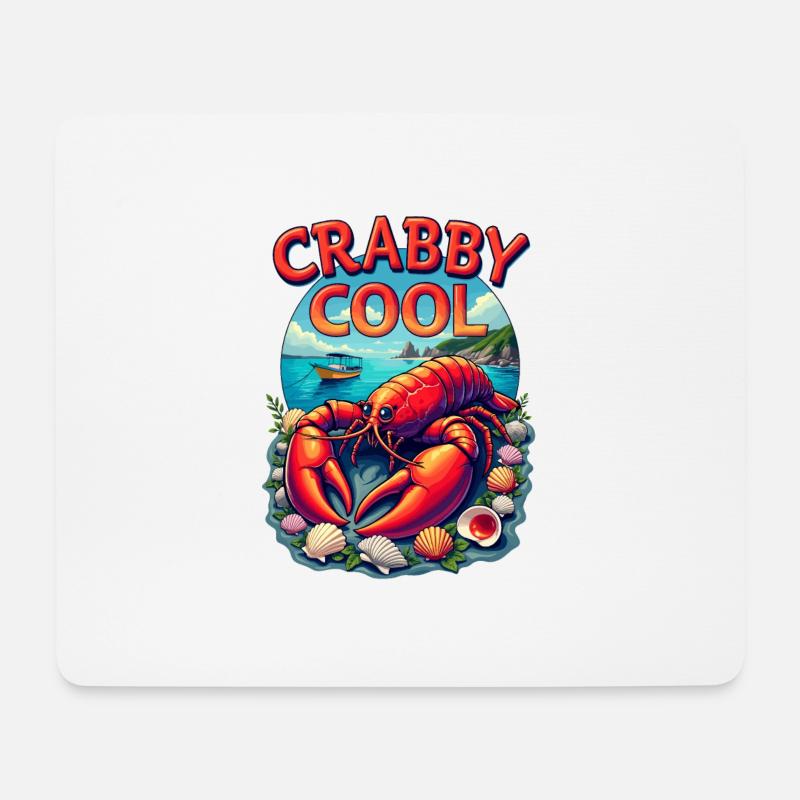 Abenteuer an der Küste mit Crabby Cool - Mousepad (Querformat) - Weiß