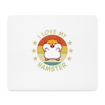 J’aime mon hamster | Drôle de dicton de hamster | - Tapis de souris (format paysage) - blanc - Devant