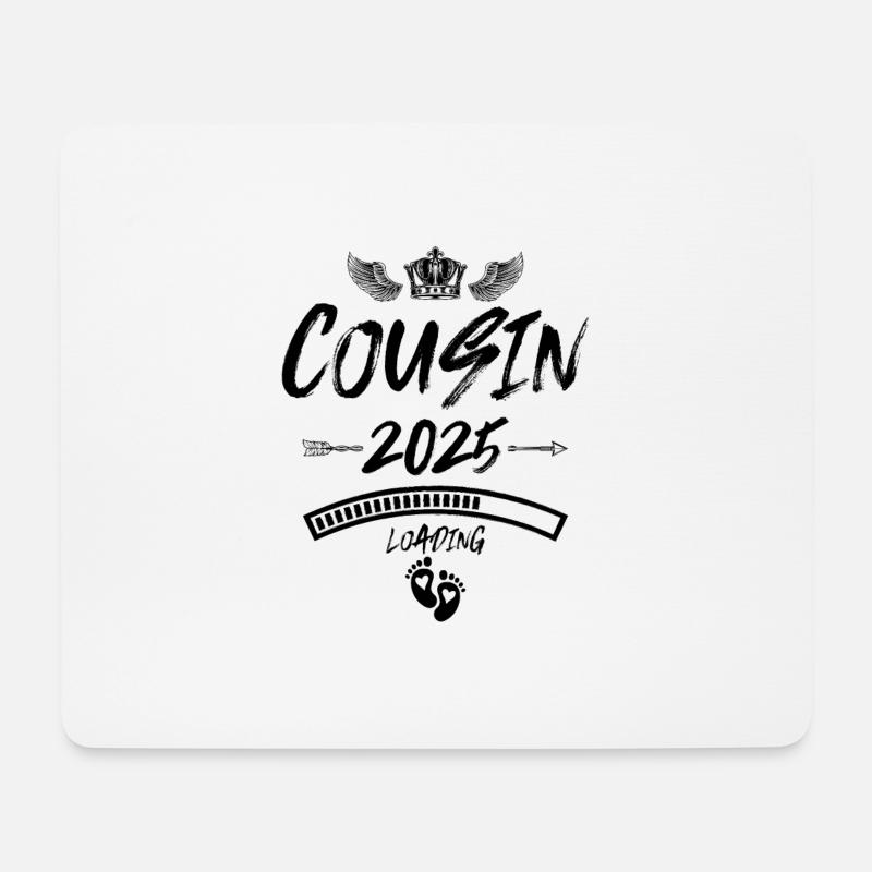 Cousin 2025 Loading Spruch - Mousepad (Querformat) - Weiß