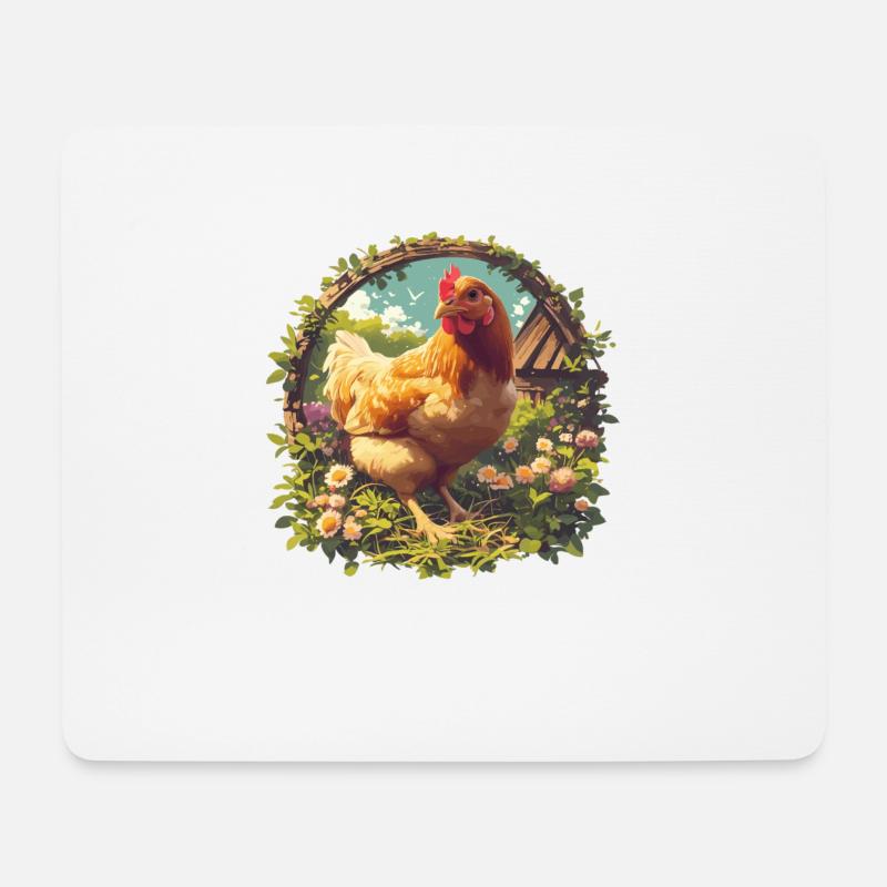 Rooster Hähne Hahn - Mousepad (Querformat) - Weiß